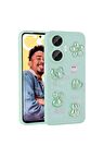 Realme C55 Uyumlu Kılıf Kabartma Figürlü Parlak Toys Silikon Kapak Açık Yeşil