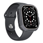 Apple Watch Ultra 49 Mm Uyumlu Silikon TPU Kasa Koruyucu Darbe Emici Protective Koruma Gard 31 Gri