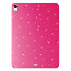 Apple iPad Air 10.9 2020 (4.Nesil) Uyumlu Tablet Kılıfı Koton Case Simli Kapak Pembe Koyu