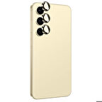 Samsung Galaxy S24 Uyumlu Titanium Premium Temperli Kamera Lens Koruyucu Sarı