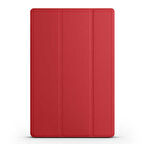 Samsung Galaxy Tab S9 FE Plus Uyumlu Tablet Kılıfı Smart Cover Standlı Akıllı Kılıf Kırmızı