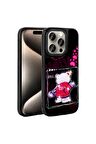 Apple iPhone 15 Pro Uyumlu Kılıf Parlayan Kabartmalı İkonik Figürlü Amas Silikon Kapak Siyah