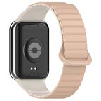Xiaomi Mi Band 8 Pro Uyumlu Kordon Baklalı Tasarım Yumuşak Esnek KRD-105 Strap Kayış Pudra
