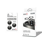 Apple iPhone 16 Pro Zore CL-12 Premium Safir Parmak İzi Bırakmayan Anti-Reflective Kamera Lens Koruyucu Titanyum-Gri