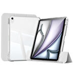 Apple iPad Air 13 2024 Uyumlu Kılıf Magnetik Ayrılabilen Airbagli Sliding Ergonomik Tasarım Tablet Kılıfı Gri