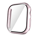 Apple Watch 10 42mm Sert PC Kasa ve Ekran Koruyucu Zore Watch Gard 35 Pembe Koyu
