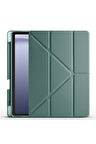 Samsung Galaxy Tab A9 Uyumlu Kılıf Zore Tri Folding Kalem Bölmeli Standlı Kılıf Koyu Yeşil