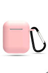 Apple Airpods Uyumlu Zore Standart Silikon Kılıf Pembe Açık