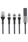 Zore Bax 3 in 1 Usb Kablo 1.2M