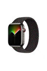 Apple Watch 44mm Uyumlu Kordon Hasır Örgü Esnek KRD-32 XSmall Kayış Black Unity