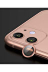 Apple iPhone 12 Mini Uyumlu CL-07 Kamera Lens Koruyucu Rose Gold