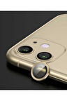 Apple iPhone 12 Mini Uyumlu CL-07 Kamera Lens Koruyucu Gold