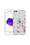 Apple iPhone 8 Plus Uyumlu Kılıf Desenli Sert Silikon Zore Mumila Kapak White Rabbit