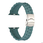 Apple Watch 7 41mm Uyumlu KRD-72 Silikon Kordon Açık Yeşil