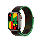 Apple Watch Ultra 49mm Uyumlu Kordon Hasır Örgü Cırt Cırtlı Terletmeyen Zore KRD-03 Kumaş Kayış Black Unity