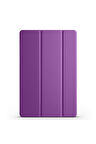Samsung Galaxy Tab A9 Uyumlu Zore Smart Cover Standlı 1-1 Kılıf Mor