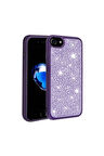Apple iPhone 7 Uyumlu Kılıf Parlak Taşlı Tasarım Zore Ston Kapak Derin Mor