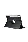 Samsung Galaxy Tab S9 FE Plus Uyumlu Zore Dönebilen Standlı Kılıf Siyah