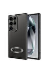 Samsung Galaxy S24 Ultra Uyumlu Kılıf Kamera Korumalı Logo Gösteren Zore Omega Kapak Siyah