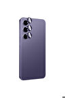 Samsung Galaxy S24 Uyumlu Zore Titanium Premium Temperli Kamera Lens Koruyucu Mor