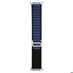 Apple Watch 42mm Uyumlu Kordon Naylon Kumaş Spor Görünümlü Band-74 Hasır Kayış Midnight