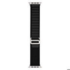 Apple Watch 38mm Uyumlu Kordon Naylon Kumaş Spor Görünümlü Band-74 Hasır Kayış Siyah-Gri