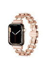 Apple Watch 42mm Uyumlu Zore KRD-96 Metal Kordon Rose Gold