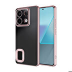 Xiaomi Redmi Note 13 Pro 4G Uyumlu Kılıf Kamera Korumalı Logo Gösteren Zore Omega Kapak Rose Gold