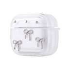 Apple Airpods 3. Nesil Uyumlu Zore Airbag 44 Airbag Tasarımlı Simli Şeffaf Kutup Kılıf