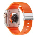 Apple Watch 10 46mm Uyumlu Zore KRD-145 Metal Tokalı Silikon Kordon