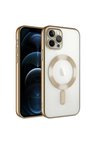 Apple iPhone 12 Pro Max Uyumlu Kılıf Kamera Korumalı M-safe Wireless Şarj Özellikli Zore Demre Kapak