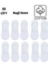 10'lu Beyaz Erkek Babet Çorap