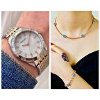 Ferrucci Sade Şık Tasarım Su Geçirmez Çelik Kadın Kol Saat+Nazarlıklı Set Hediyeli