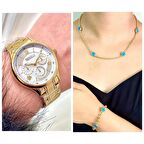 Ferrucci Spor Model Su Geçirmez Çelik Kadın Kol Saat+Nazarlıklı Set Hediyeli