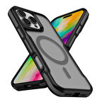 iPhone 16 Pro Max Kılıf M-safe Şarj Özellikli Renkli Kenar Airbag Şeritli Lamer Kapak