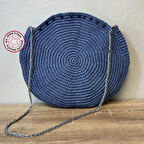 Uretti - Derya 1944 - El Yapımı Kağıt İp Çapraz Çanta - Mavi