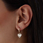 Kalemli Kalp Halka Sallantılı Küpe