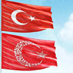 70x105cm Alpaka Kumaş Türk Bayrağı+100x150cm Raşel Kumaş Kırmızı Kelime-i Tevhid Bayrak 2 Bayrak Set