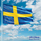 İsveç Bayrağı - 100x150 Cm (1 Metre X 1,5 Metre) - Raşel Kumaş