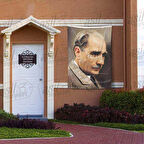 Gazi Mustafa Kemal Atatürk -yan Portre - Sivil 100x150 Cm Raşel Kumaş