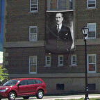 Takım Elbiseli Sivil Gazi Mustafa Kemal Atatürk -siyah Beyaz Portre -poster Cephe Bayrak - 300x450cm