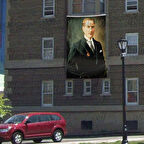 Şık Takım Elbiseli Sivil Gazi Mustafa Kemal Atatürk -poster Cephe Bayrak - 300x450cm