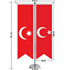 Son İmparatorluk Osmanlı -17 Eski Türk Devletleri Ve Türkiye -saten T Direk 2li Masa Bayrağı