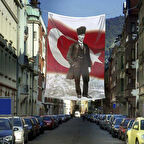 Ay Yıldızlı Mustafa Kemal Atatürk Poster Cephe Bayrak -400x600cm -4x6 Metre