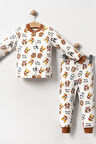 Kız Çocuk Desenli Pamuklu 2'li Pijama Takımı