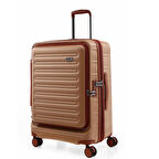 ÇÇS 5238 Lüx Orta Boy Valiz Kahve