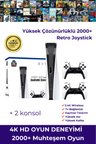 Taşınabilir Çift Kollu 30.000 Oyunlu Kablosuz Oyun Konsolu, 2.4GHz Bağlantılı Beyaz Retro Gamepad