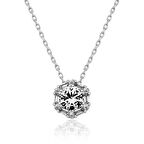 925 Ayar Gümüş Buz Beyazı Baget Taşlı Kolye