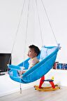 Kids Mavi Bebek Uyku Salıncağı Çocuk Ahşap Hamak Beşik Salıncak Minderli Yatak Seti