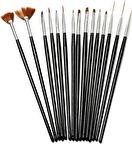 Nailart 15'li Tırnak Süsleme Fırçası Siyah Desen Fırça Seti
